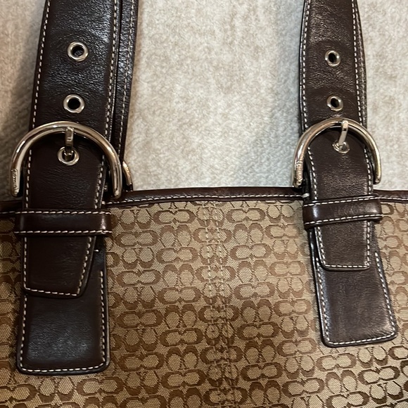 Coach signature series brown handbag zipper closure NO E35-6383 great condition - Picture 5 of 8
